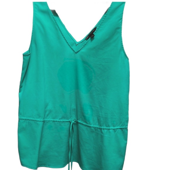 BANANA REPUBLIC Green Blouse w/ Tie Waist Size Small - Picture 3 of 3